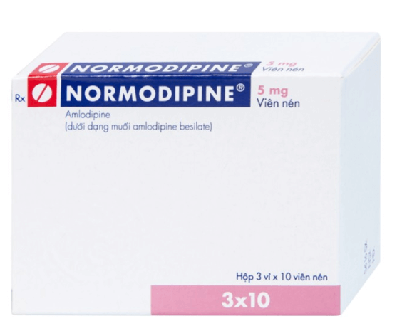 Viên nén Normodipine 5mg Gedeon điều trị tăng huyết áp, đau thắt ngực ổn định (3 vỉ x 10 viên)